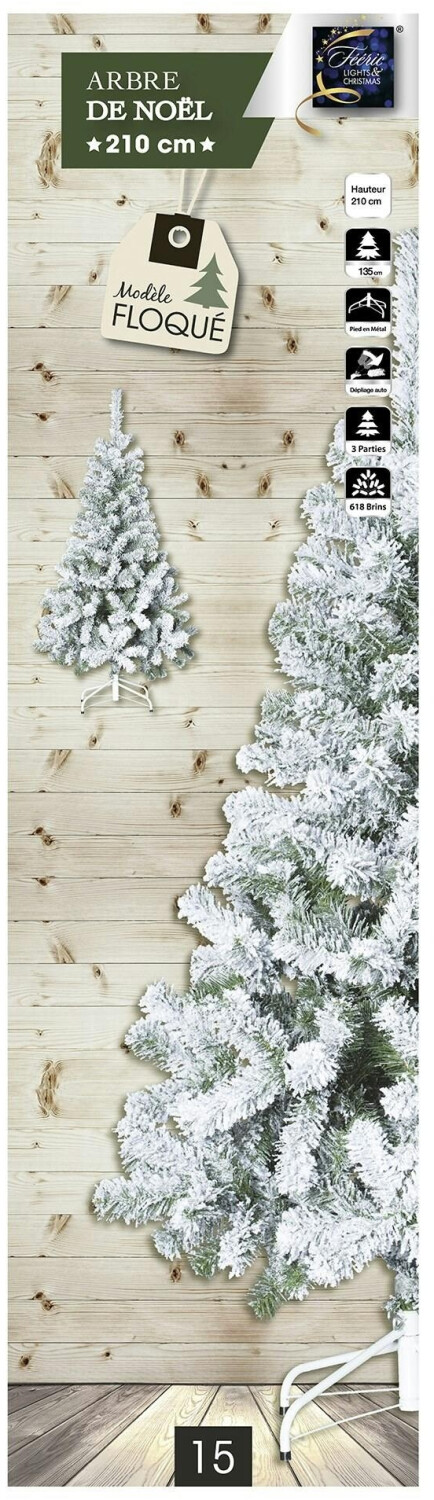 Sapin De Noël Artificiel Premium 210 Cm Avec Pommes De Pin - Vert, 55 Branches, Pied Métal - Feeric Christmas