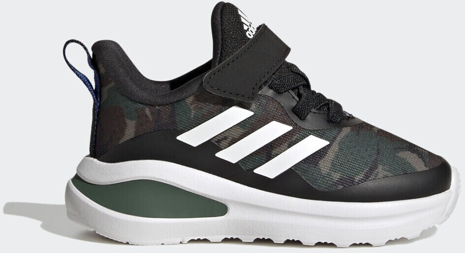 Image of Adidas FortaRun Sport Running Elastic Lace and Top Strap Youth (GV9478) core black/cloud white/green oxide