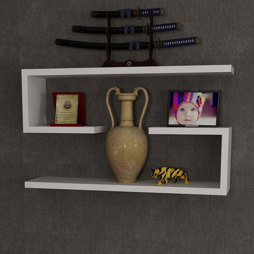 Hanah Home Jenika 18x60x14,5 cm weiß 100% Melaminbeschichtete Partikelplatte