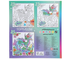Depesche TOPModel Dragón Blanco De Peluche De 50 Cm – Con Alas Rosas Y Ojos Brillantes, Ideal Para Abrazar Y Jugar, Para Niños Y Niñas