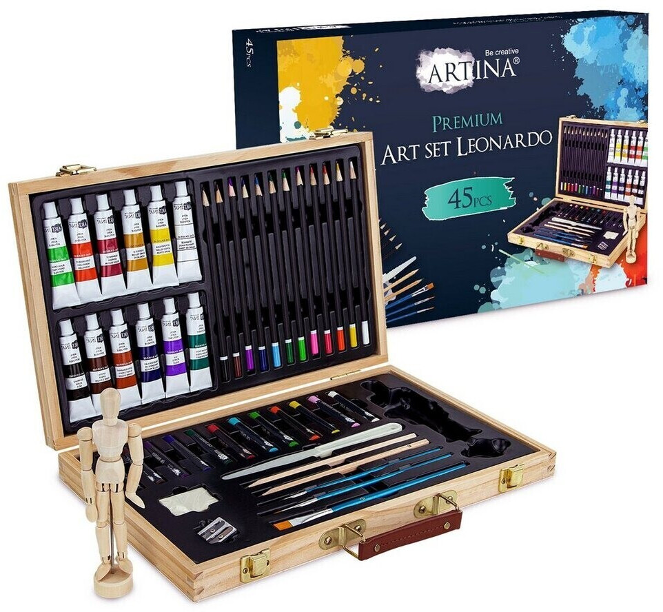 Artina 45 Piece Painting Case Leonardo with Doll