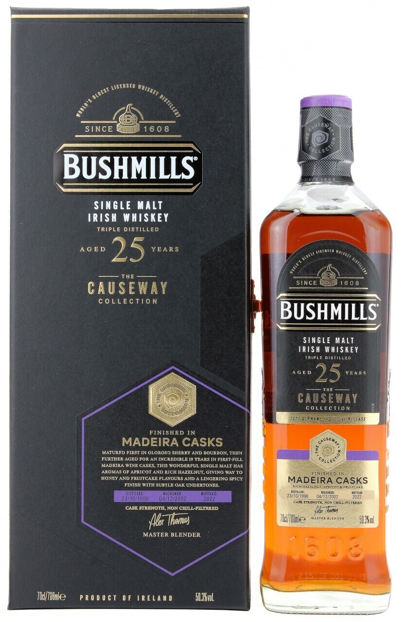 Bushmills 25 Years The Causeway Collection Madeira Cask + Box 0,7l 50,3%