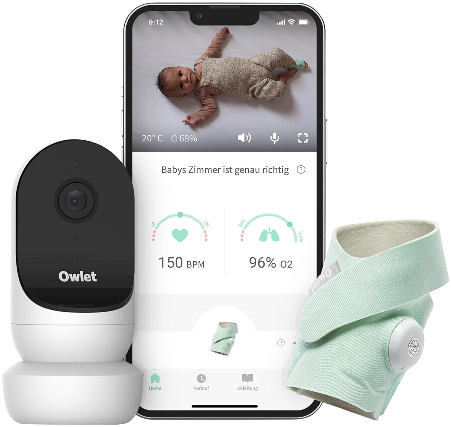 Photos - Baby Monitor Smart Owlet Owlet Duo:  Sock 3 and 2nd generation camera - mint 