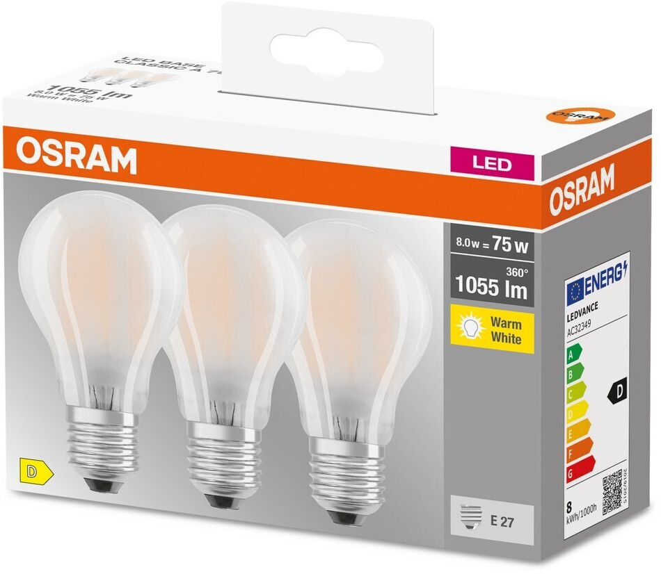 Osram LED Base Classic E27 3x7.5W/1055lm 2700K (AC32349) a € 9,95 (oggi)