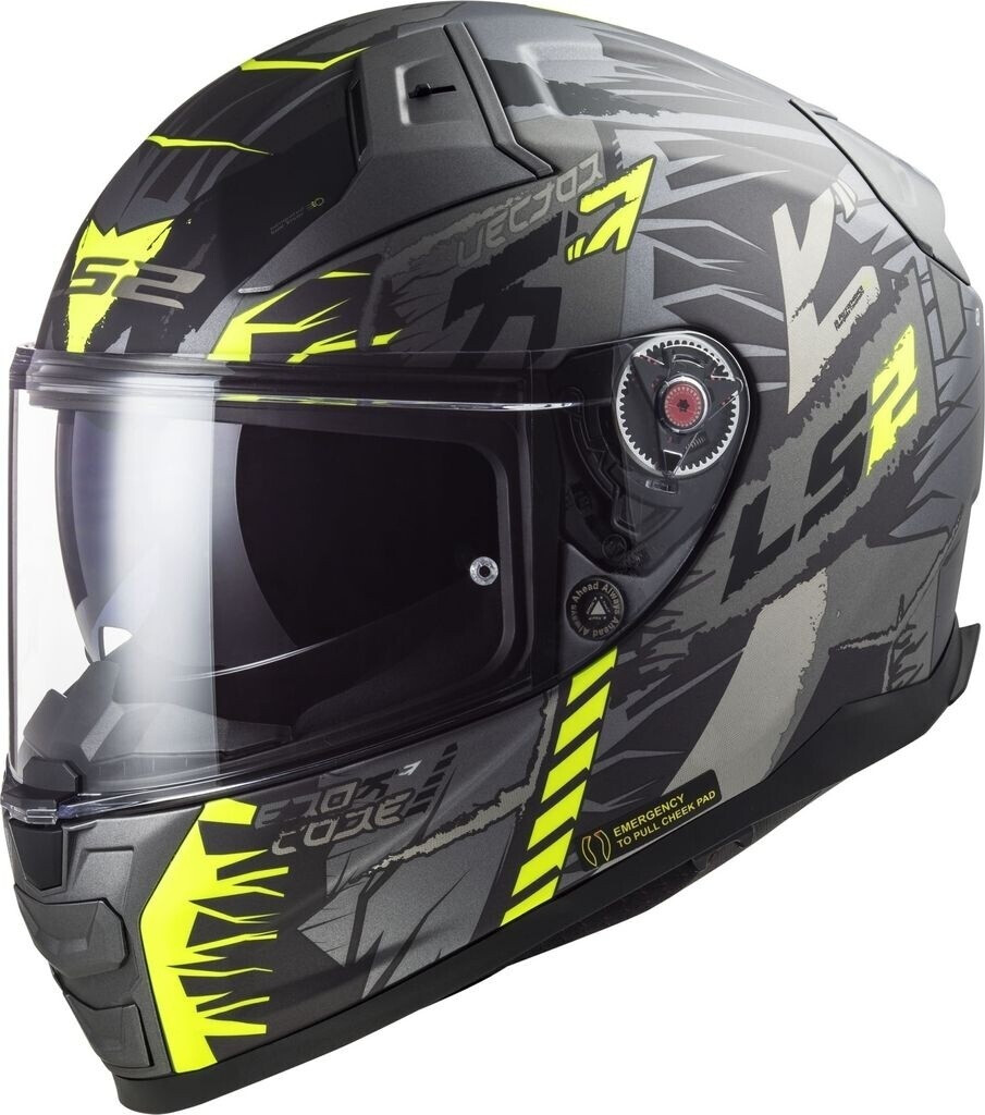 LS2 FF811 Vector II Techbot mat titane/noir/jaune