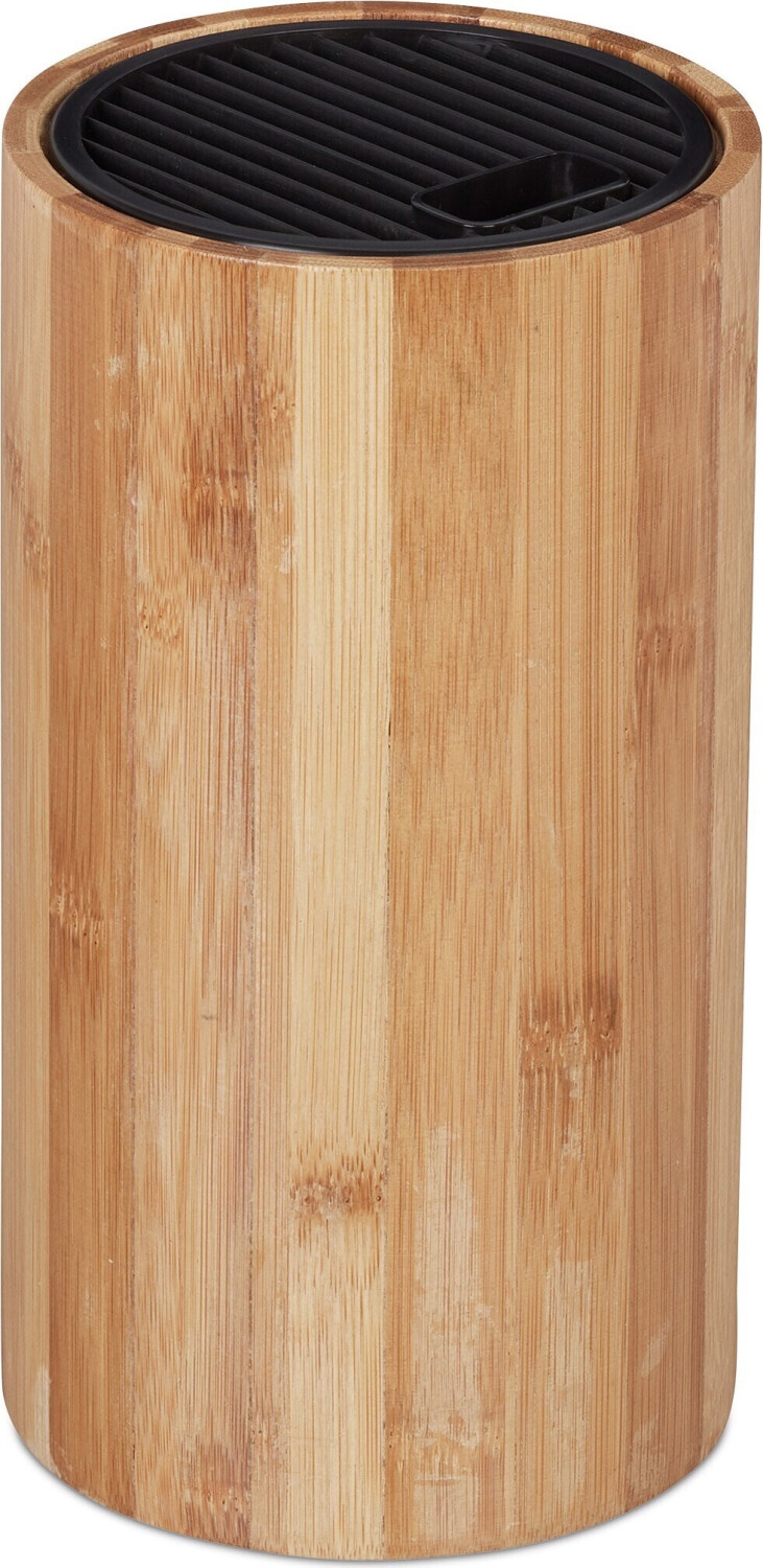 Relaxdays Knife Block Unequipped Bamboo brown