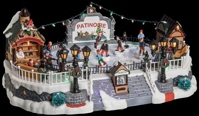 Village de noel patinoire animée hot sale
