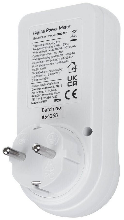 GreenBlue - Wattmètre / Compteur électrique avec prise - Compteur de  consommation | bol