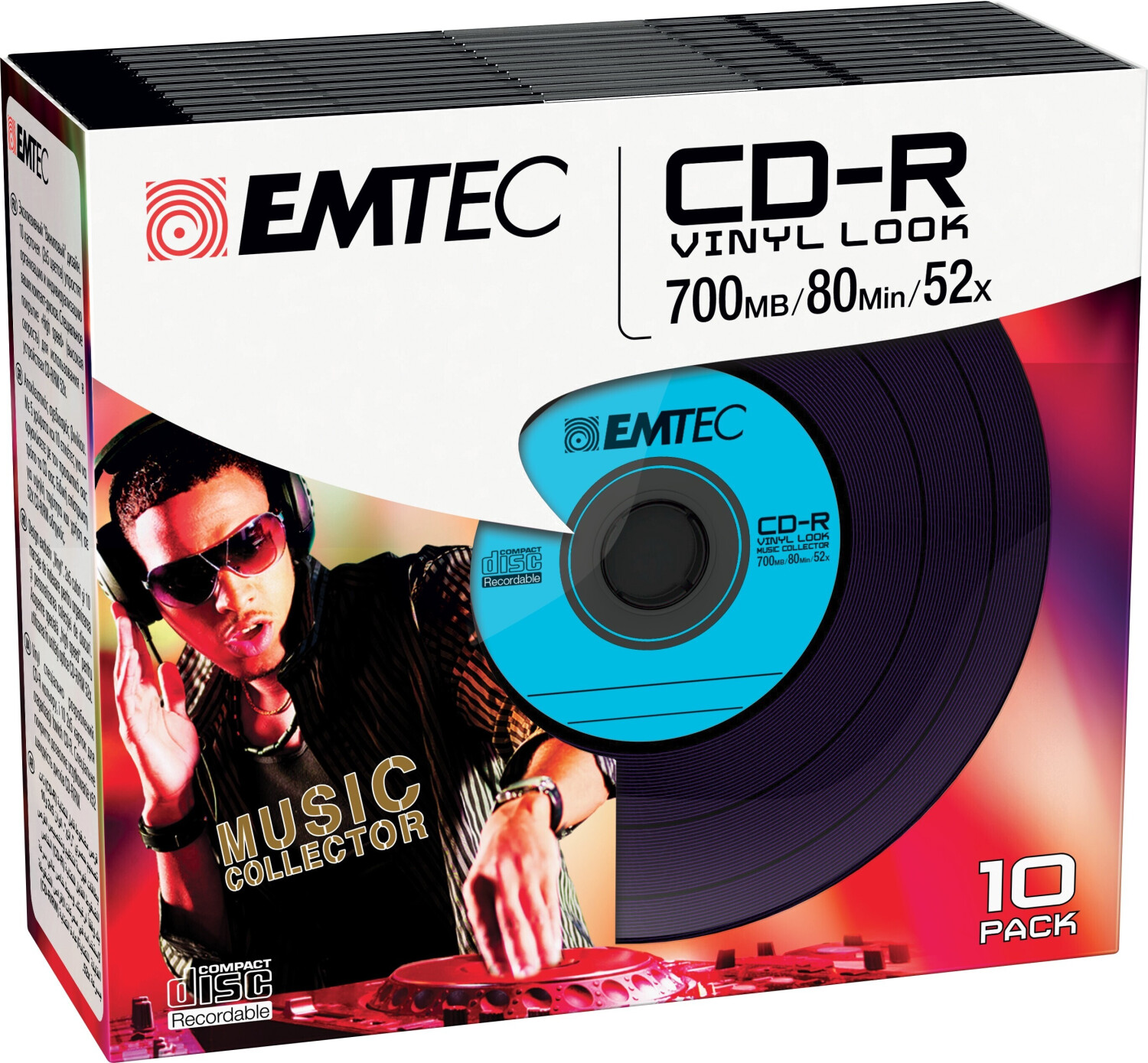 CD-R 80 Min/700 MB MediaRange 52x Data Vinyl in Cakebox 50-pack