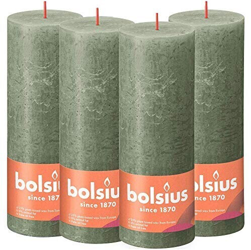 Bolsius Rustic Shine 190/68mm (4 pcs.) Olive Green