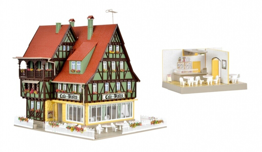 Vollmer 326-43695 Café-Bistro mit Inneneinrichtung und LED