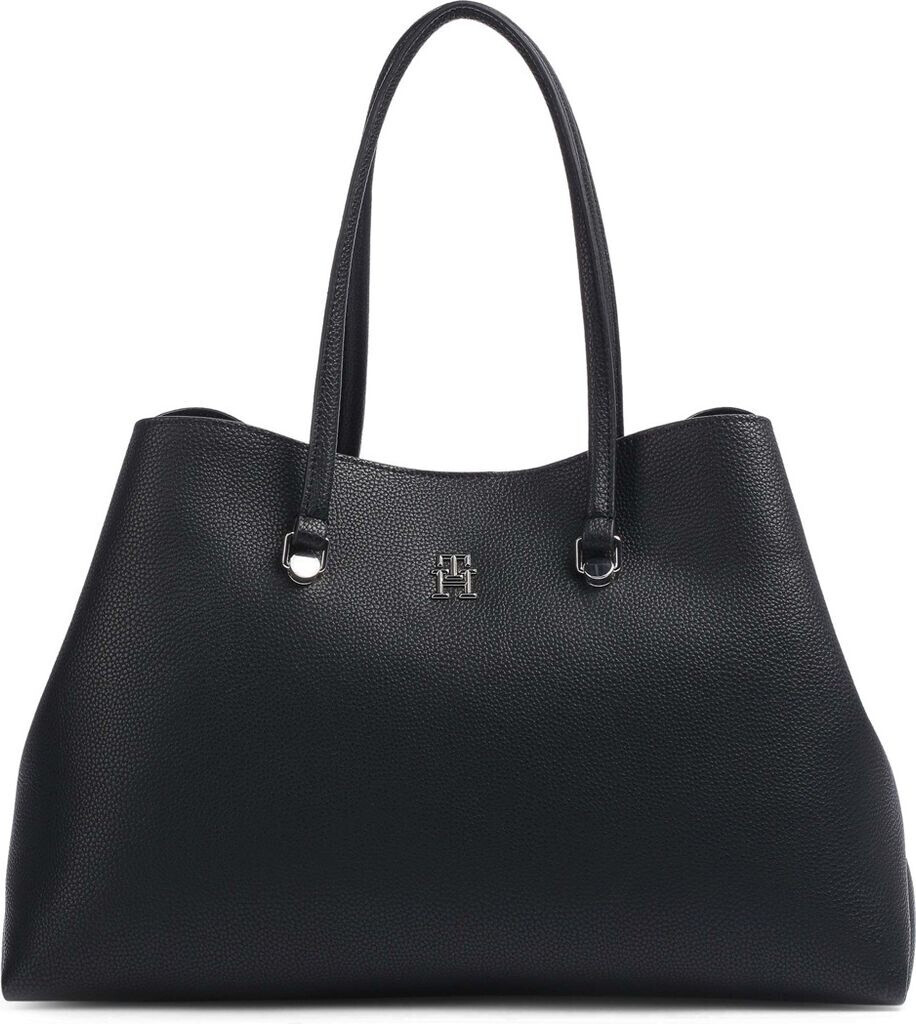 Tommy Hilfiger Pebble Grain Monogram Plaque Work Bag (AW0AW14215) black