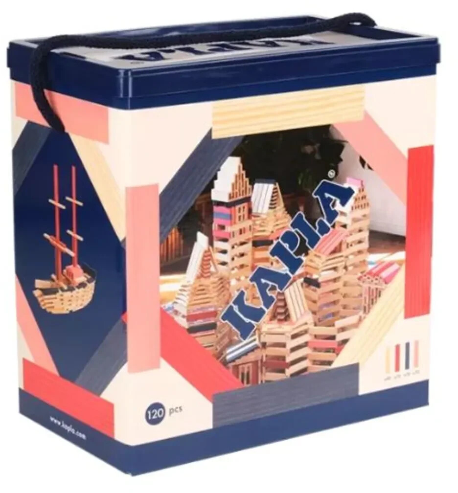 Kapla Set of 120pcs. blue/pink/red