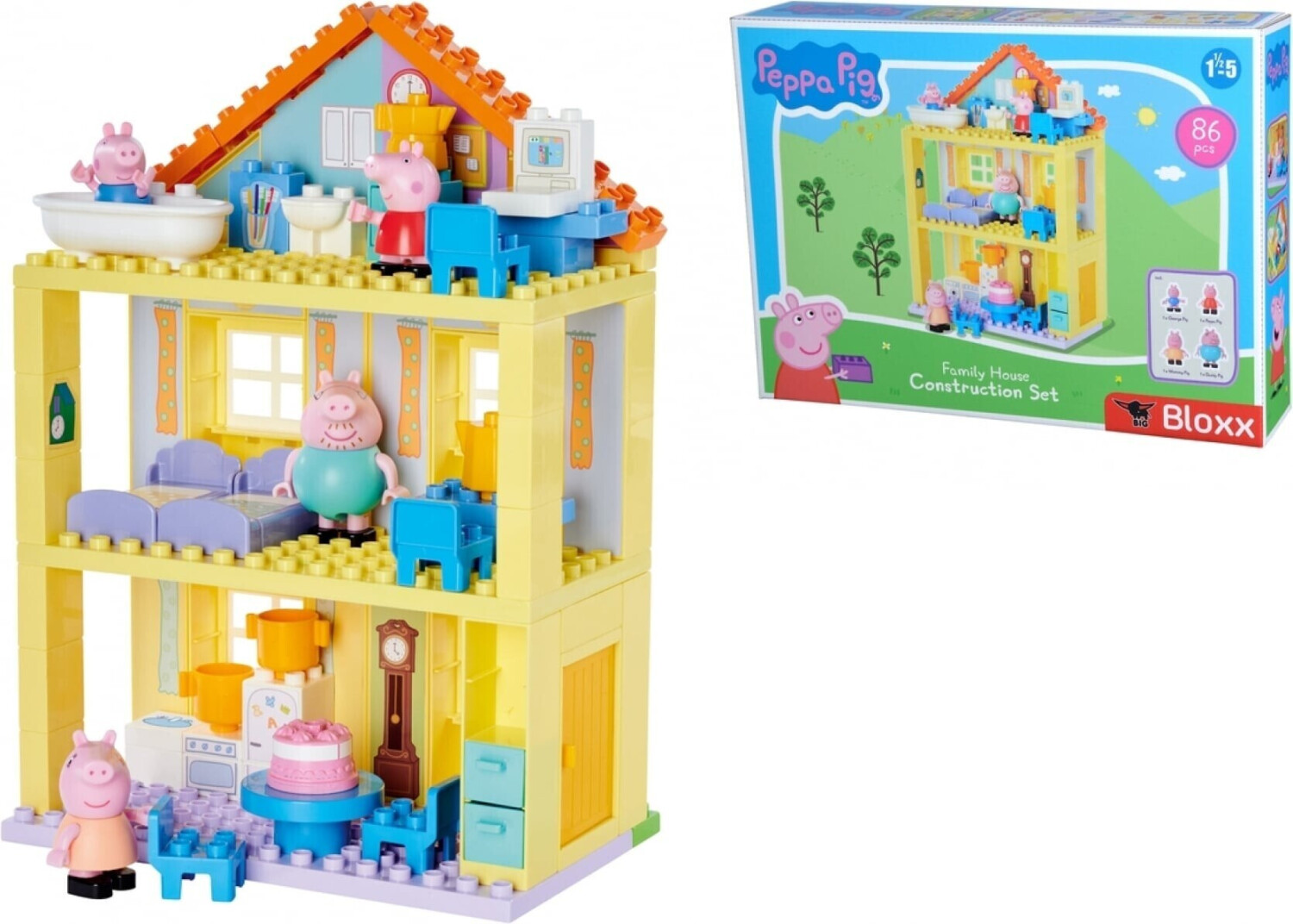 BIG PlayBIG Flizzies Bauernhof – Spielset Mit Traktor, Anhänger, Beweglicher Schranke & Aufzug, Ab 1 Jahr