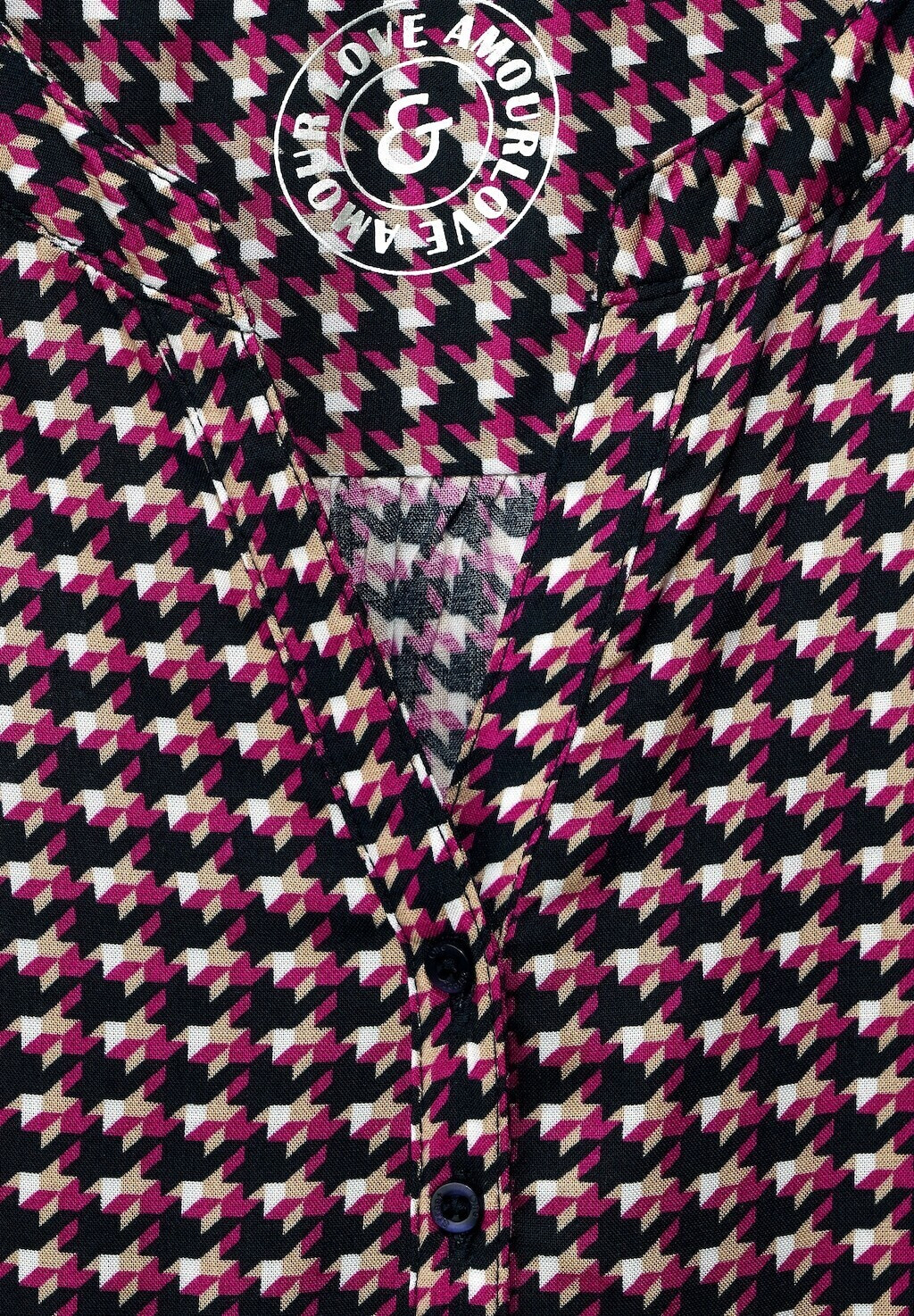 (A343501) ab € Hahnentritt Bluse | pink One Street Muster 39,99 lavish bei Preisvergleich mit