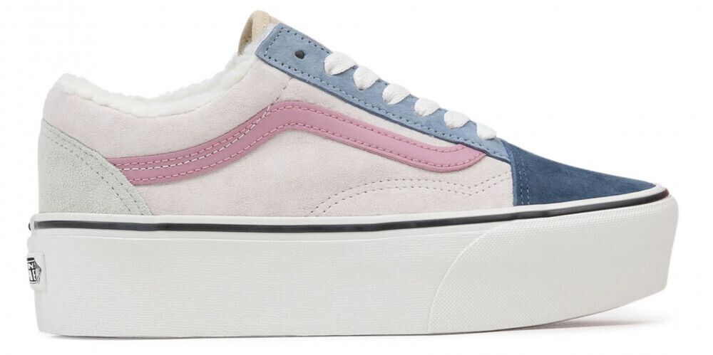 Vans Old Skool Stackform Pig Suede Sherpa soft pink blue ab 56
