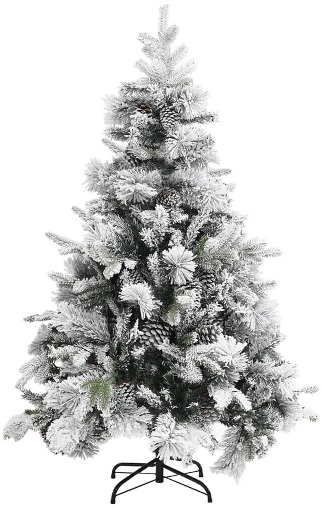 Photos - Christmas Tree VidaXL  with Flocked Snow&Cones PVC&PE 150cm  (340530)