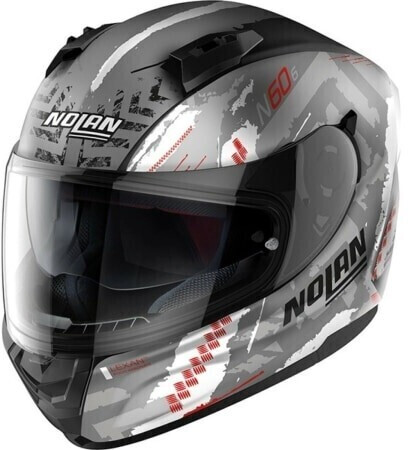 Nolan N60-6 Wheelspin gris/blanc/rouge