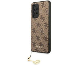 Guess 4G Charms Handyhülle Für A55/A556 – Braunes Hardcase Mit Goldenem Logo & Charm