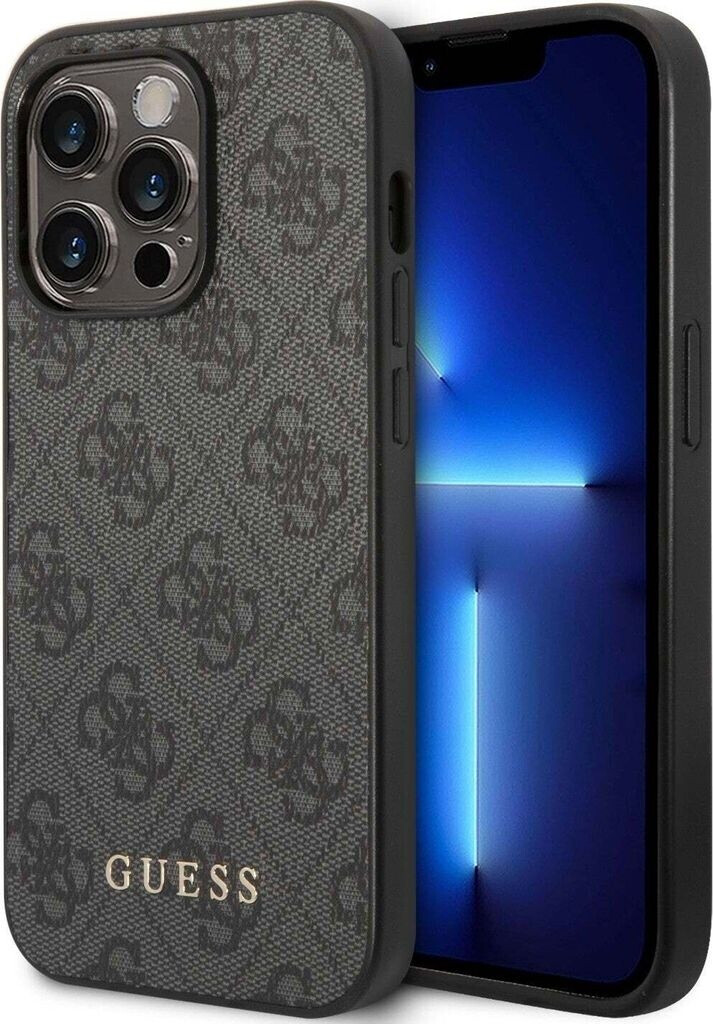 Guess Case 4G Metal Gold Logo für iPhone 14 Pro Max Grey