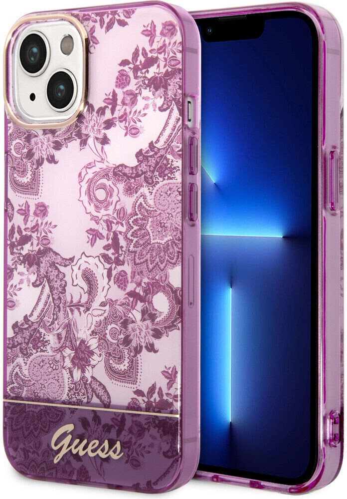 Guess Case HardCase Porcelain Collection für iPhone 14 Plus Rose