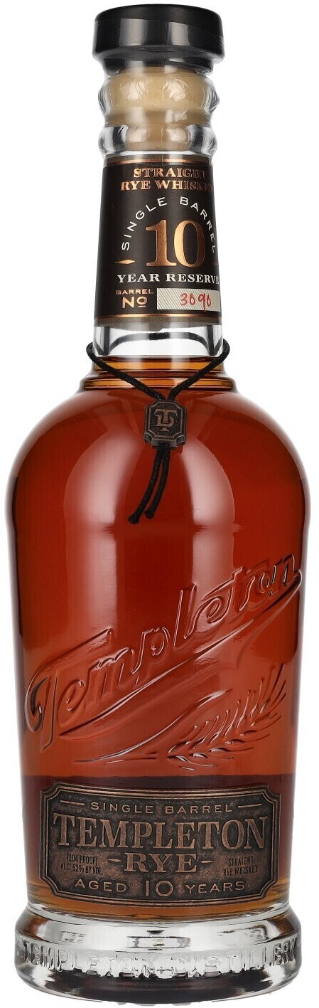 Templeton Rye 10 Years Old Single Barrel Straigth Rye Whiskey 0,7l 52%