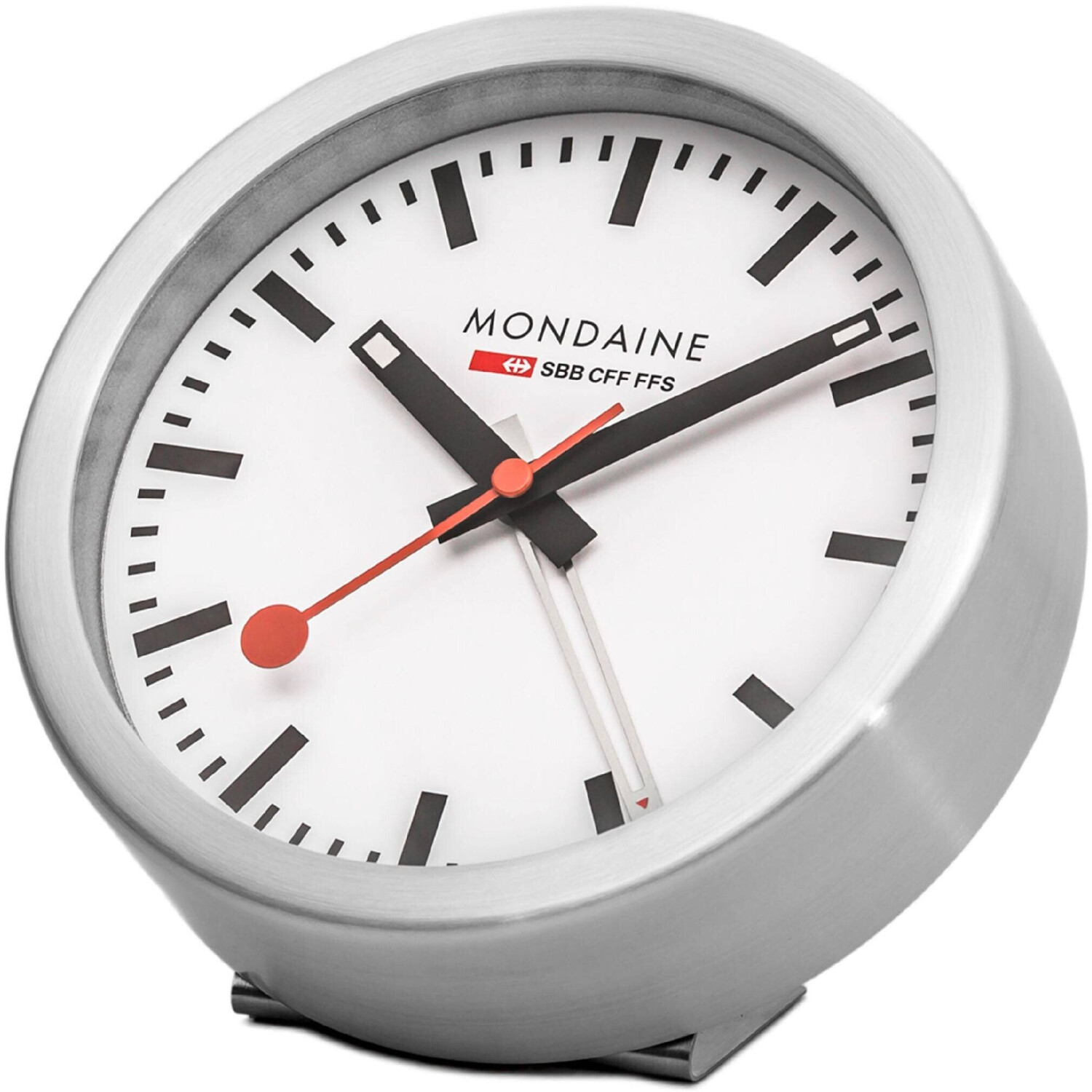 Weiße Digitaluhr, kleine Uhr, Mini, verwendbar als Autouhr oder Tischuhr,  5,6 x 3 cm, gummiert
