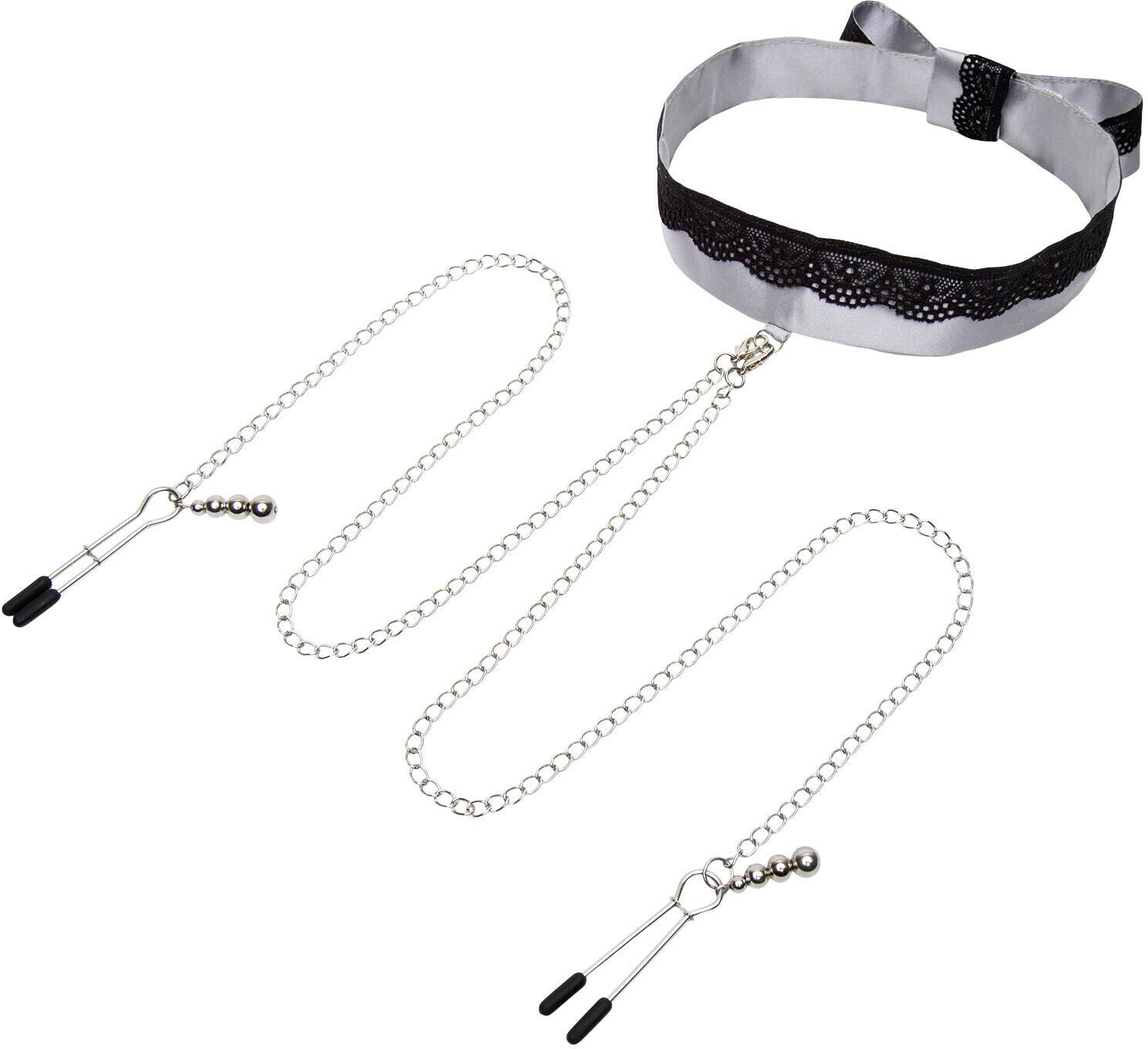Fifty Shades of Grey Satin collar with nipple clamps au meilleur prix sur