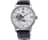 Orient Sun & Moon Orologio Uomo Automatico Classico Con Quadrante Blu E Cinturino In Pelle - Movimento Meccanico A Carica Manuale