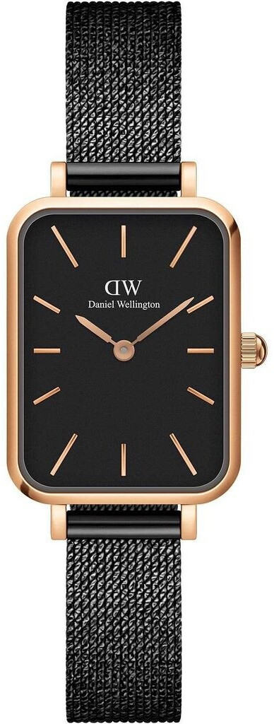 Montre Daniel Wellington Quadro Femme - Cadran Vert, Bracelet Cuir Noir 26 Mm (Neuve Avec étiquettes)