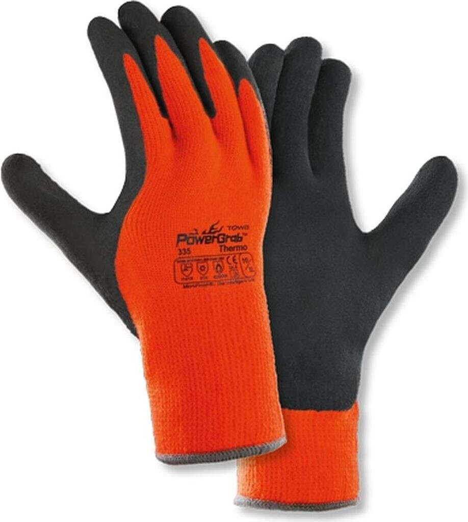 PIP Powergrab Thermo Orange Shell/Brown Grip Gloves - 41-1400 - Size L (1 Dozen)