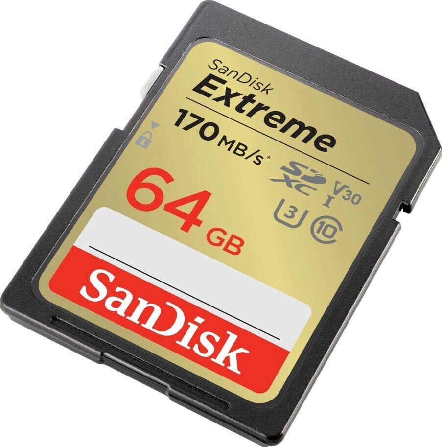 SANDISK - Carte mémoire SDXC SanDisk Extreme PRO 64 Go jusqu'à 200 Mo/s,  UHS-I, Classe 10, U3, V30