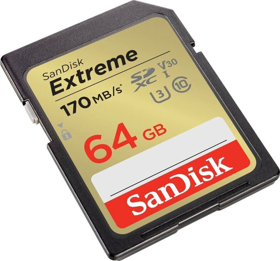 Sandisk Carte mémoire SDXC Extreme PRO 64 Go jusqu'à 170 Mo / s