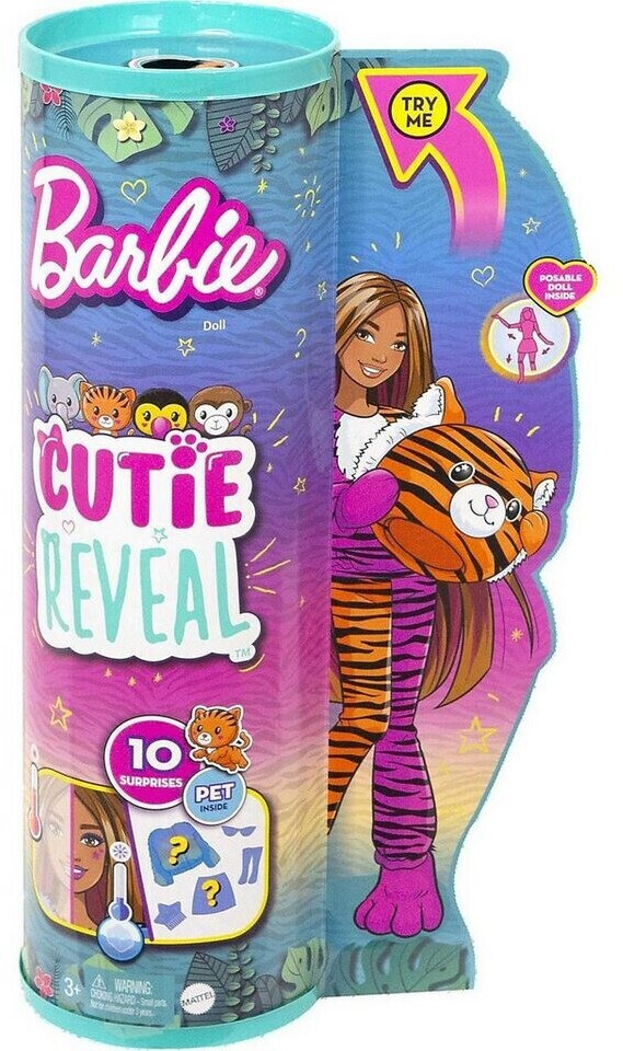 Mattel Barbie Cutie Reveal Serie Animales de la Jungla Muñeca