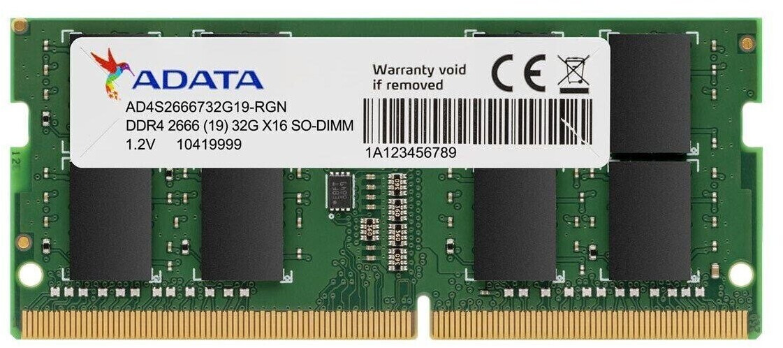 Adata Premier 16 Go SODIMM DDR4-3200 CL22 (AD4S320016G22-SGN)