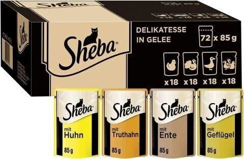 Sheba Delicacy in Jelly Wet Food Poultry 72x85g