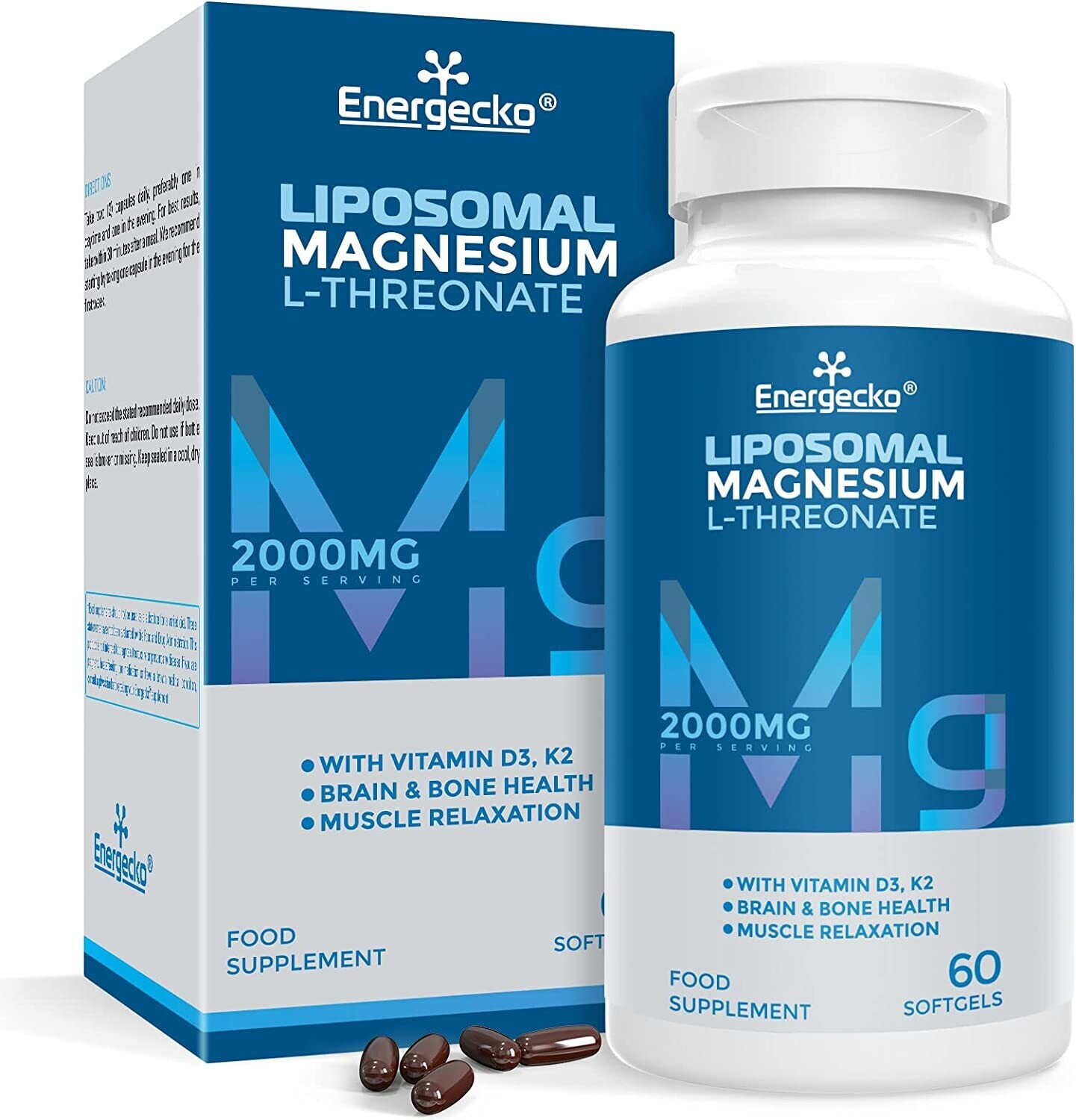 Energecko Liposomal Magnesium LThreonate 2000mg Weichkapseln (60 Stk