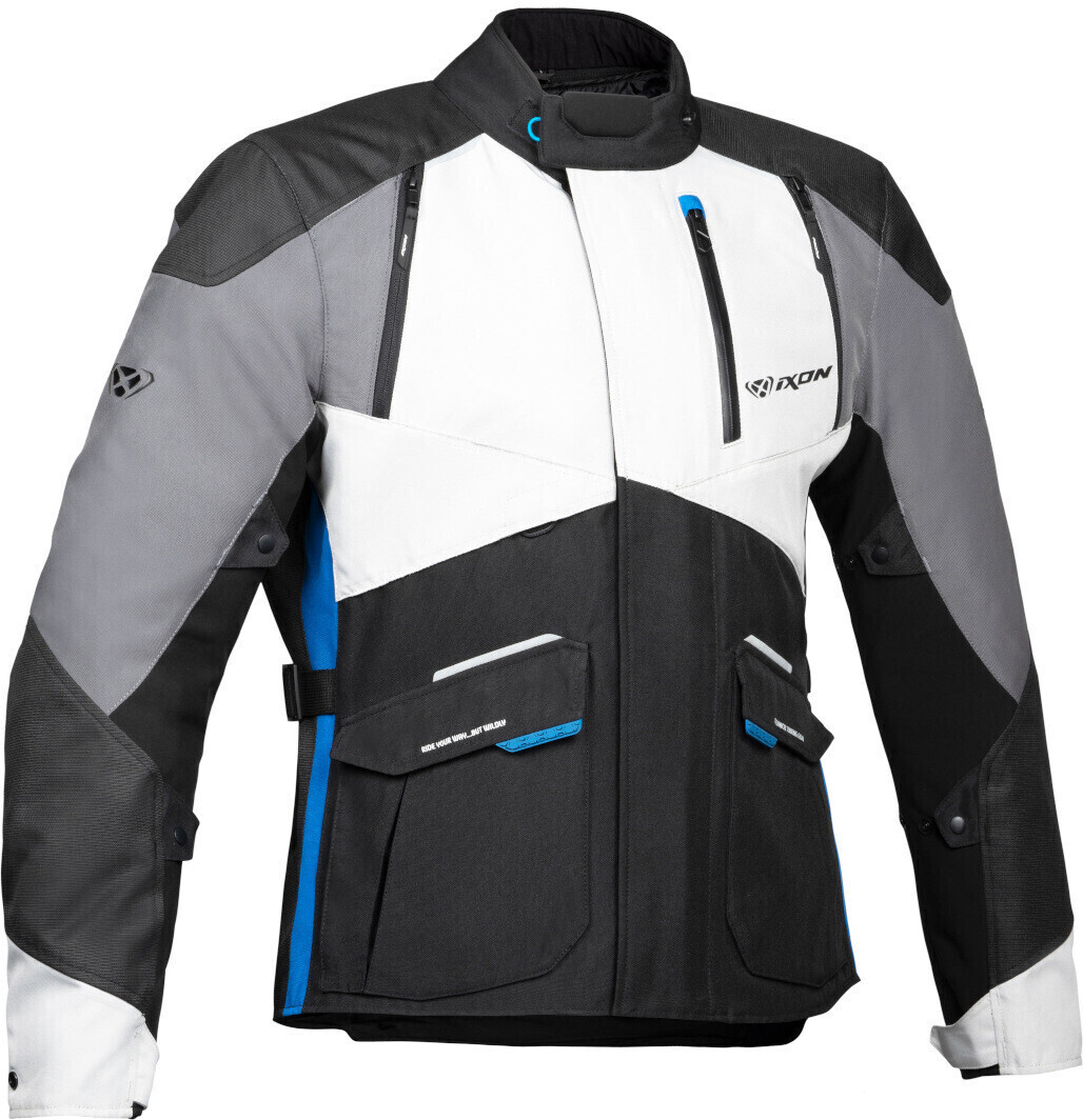 IXON Blouson Balder noir/gris/bleu
