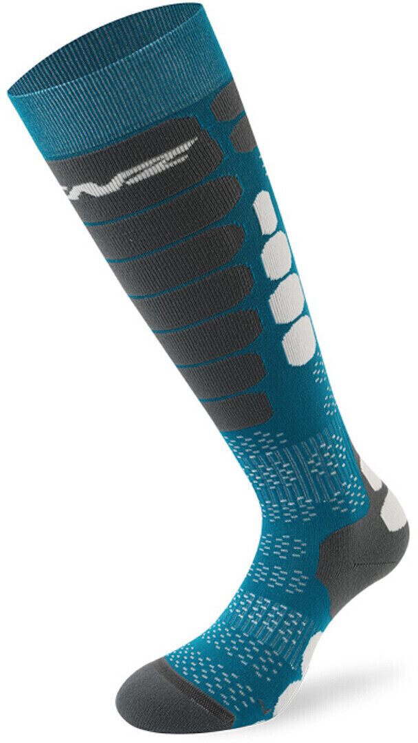 Lenz Skiing 5.0 Long Socks petrol/grey