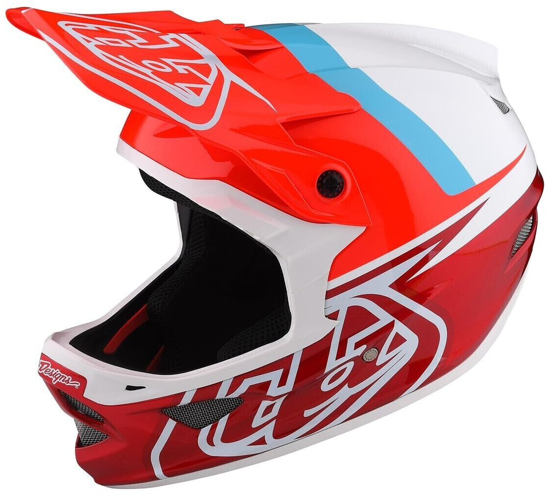 Photos - Bike Helmet TLD Troy Lee Designs Troy Lee Designs D3 Fiberlite Helmet-Factory Slant Red 