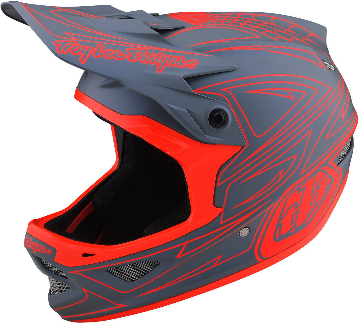 Photos - Bike Helmet TLD Troy Lee Designs Troy Lee Designs D3 Fiberlite Helmet-Factory red/grey 