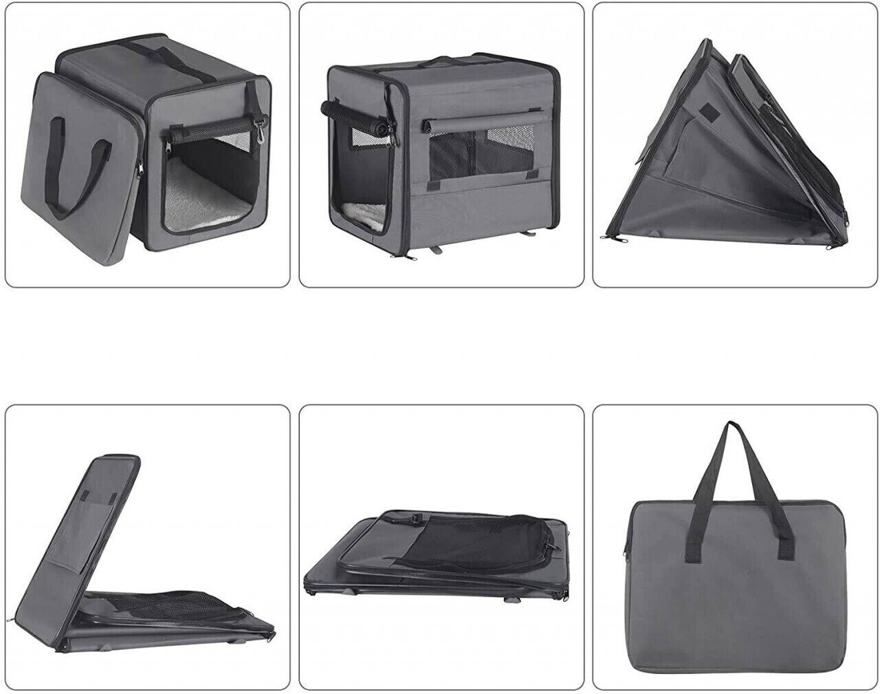 Eugad Caisse de transport pour chien 61x46x51cm grey Eugad Caisse de transport pour chien 61x46x51cm grey