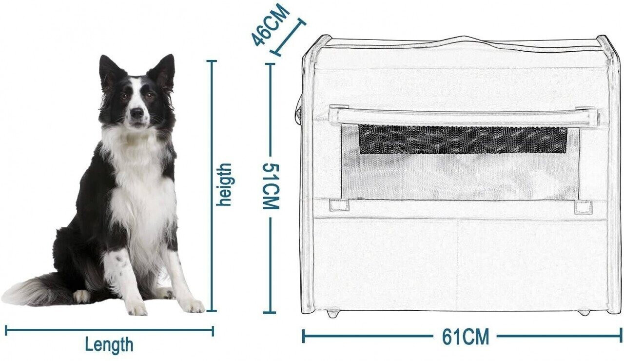 Eugad Caisse de transport pour chien 61x46x51cm grey Eugad Caisse de transport pour chien 61x46x51cm grey