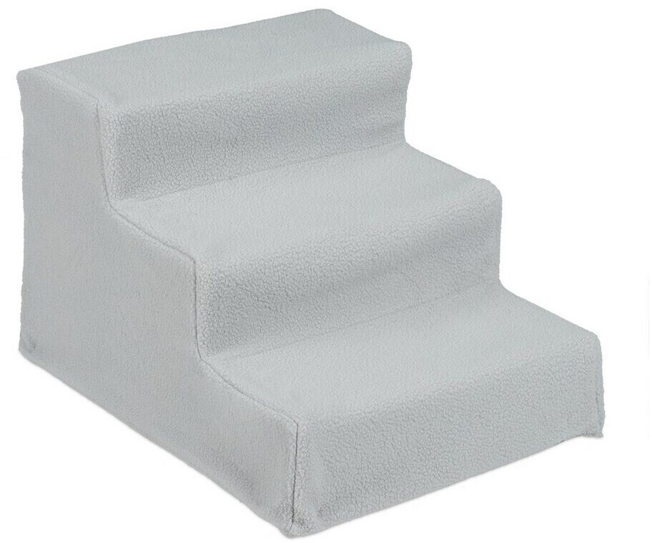 Relaxdays Pet Stairs 3 steps grey