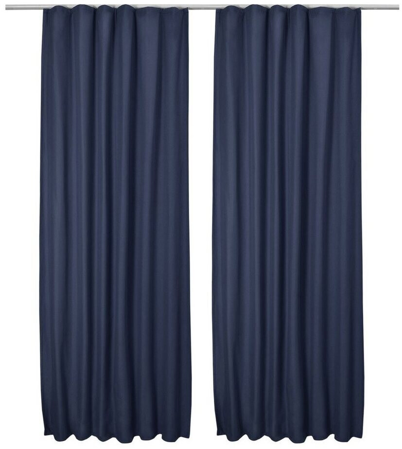 Beautissu Amelie Luna Thermo 140x245cm Eyelet Curtain (2 pcs.) dark blue