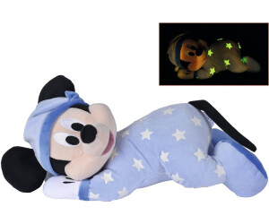 Simba - Peluche Disney Mickey Bonne Nuit - 30cm - Phosphorescente - Brille  dans la Nuit - Jouet pour Bébé - 6315870350