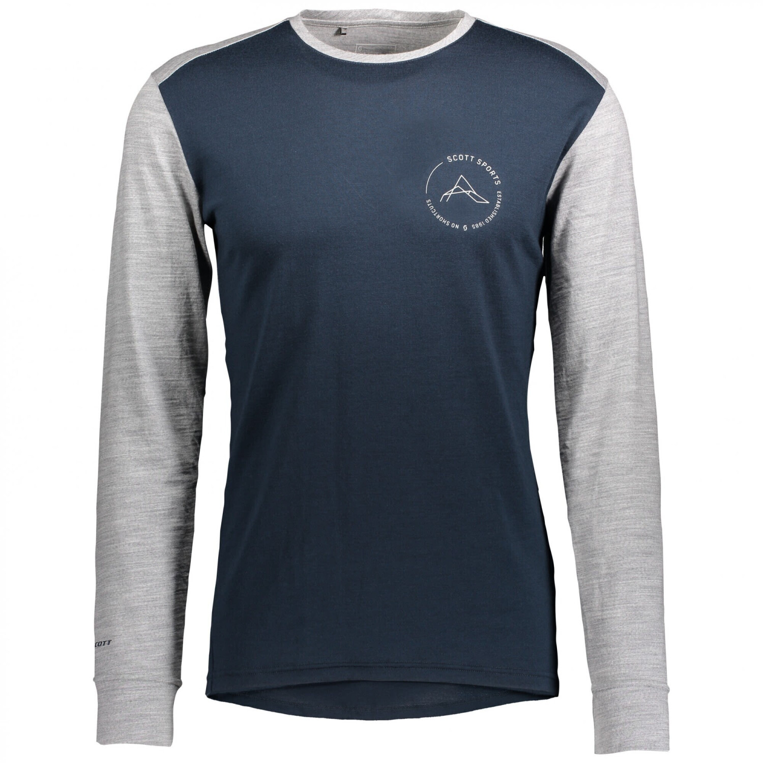 Scott Defined Merino L/SL Men Shirt dark blue/light grey melange