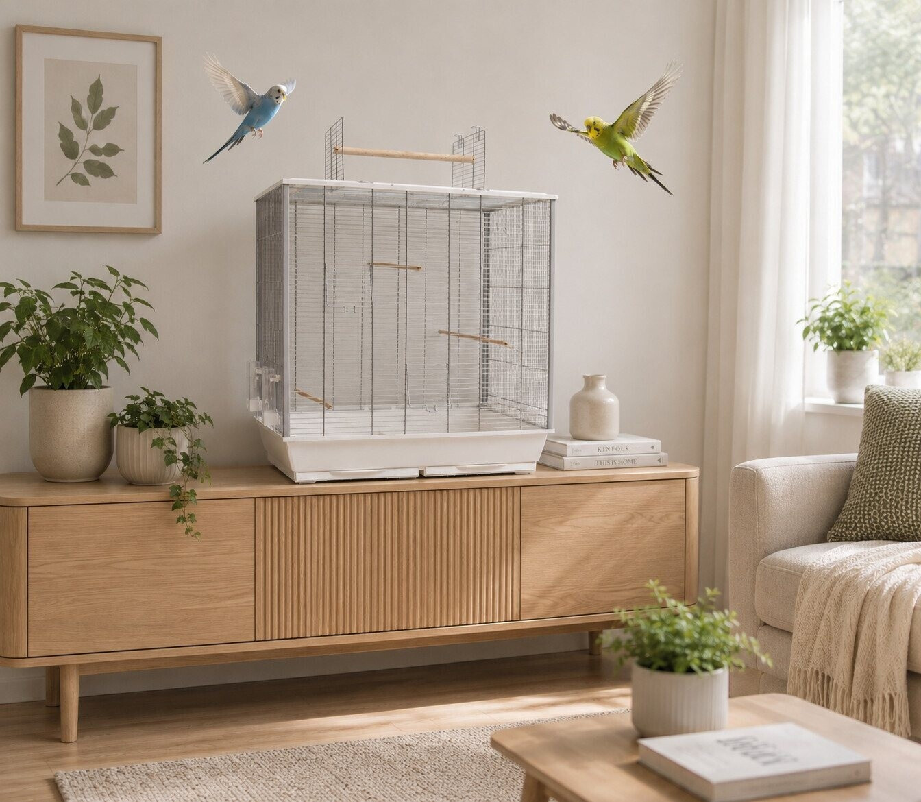 Ollesch Vogelkäfig mit Freisitz 78x47,5x81,5cm chrom/weiß ab 109,00 € (Oktober 2026)