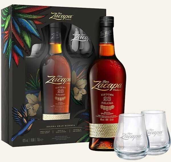 Ron Zacapa Sistema Solera 23 Gran Reserva Geschenkset mit 2 Gläsern 0,7l 40%  ab 45,99 € | Preisvergleich bei | Rum