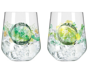 Verres à Gin Ritzenhoff 700ml - Set De 2, Motif Étoiles-Lunes Botanic Glamour - Cristal, Fabriqué En Allemagne, Lavable Lave-Vaisselle